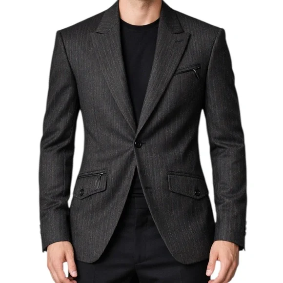 Vintage Diesel Truckistan Blazer Metallic Pinstripe Gorpcore Y2K Brown XXL - Picture 2 of 15